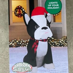 NIB Holiday Living 3.5-ft LED Christmas Dog Inflatable Santa Hat